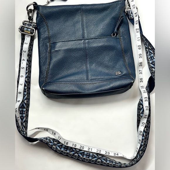 The Sak Lucia Blue Leather Crossbody Bag Purse Adjustable Strap - Picture 16 of 16
